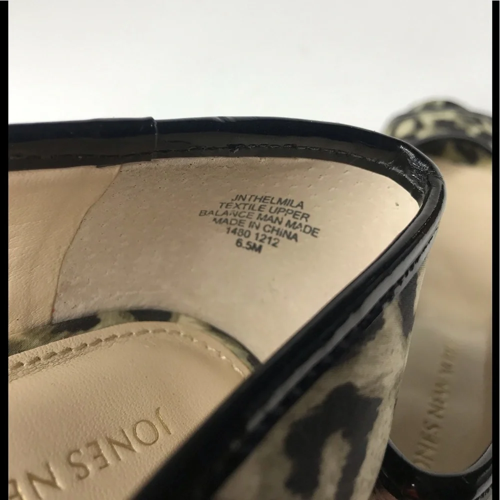 JONES NY Animal Print Espadrille Wedge 6.5